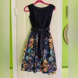 Elegant Navy Floral Dress